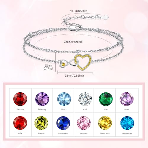 Image of Anklet for Women 925 Sterling Silver Double Infinity Ankle Bracelet Waterproof Summer Jewelry Anniversary Birthday Gifts for Her