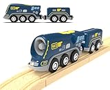 Battery Operated Locomotive Train for Wooden Tracks, Powerful Engine Toy Trains Vehicle for Railway Track, Science Fiction Train Car Series Fit All Brands Railroad (Battery Not Included)