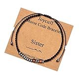 JoycuFF Morse Code Bracelets for Sister Gifts for Her Silk Wrap Bracelet Inspirational Motivational