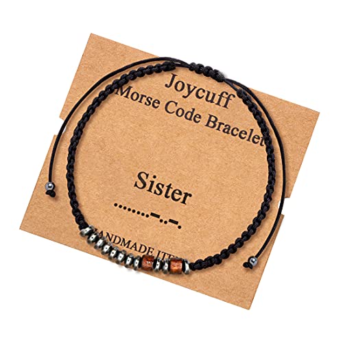 Joycuff Morse Code Bracelets For Sister Gifts For Her Silk Wrap Bracelet Inspirational Motivational Funny Fashion Secret Jewelry Sister #TOP11