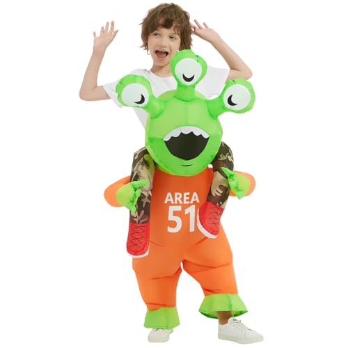 Disfraz inflable de alienígena para niños y adolescentes miniatura 1