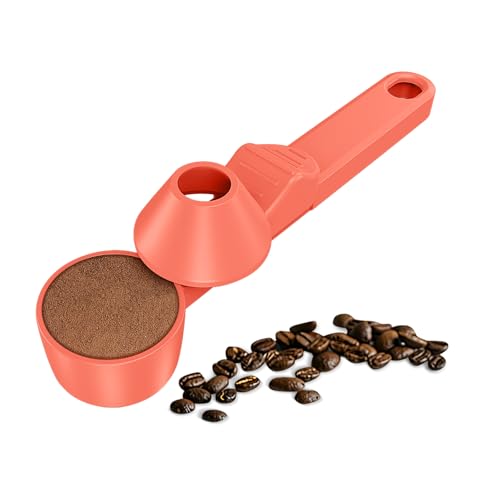 Coffee Scoop & Funnel for Reusable K Cup Refillable Coffee Pods, Coffee Measuring Spoon 2 Tablespoon Capacity, Scoop with Funnel for Ground Coffee, Protein Powder, Tea (Orange, 1 Pack)