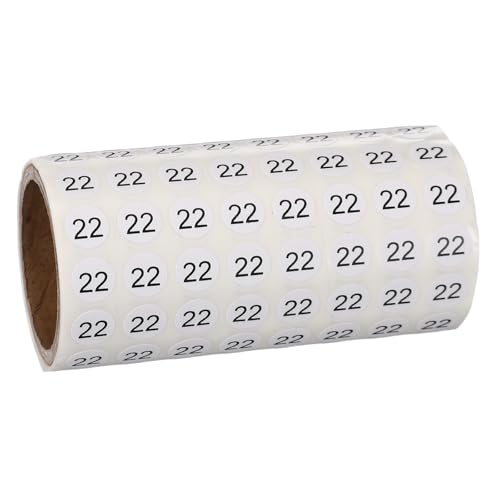 Autocollants numérotés pour repérer et classer | 1000 petits stickers ronds vinyle noir 22