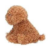 Depesche 13514 TOPModel - Kuscheltier Hund in Braun, ca. 16 cm großes Plüschtier mit lockigem Fell und rosa Zunge