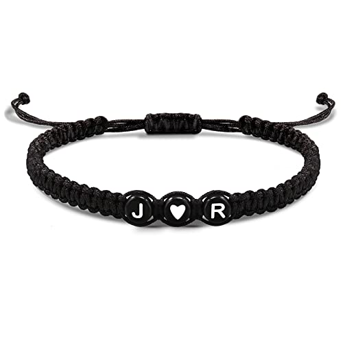 Image of Initial Bracelets for Women, Easter Basket Stuffers Mothers Day Gifts Men's Bracelets Gifts for Girlfriend Boyfriend Letter Bracelets I Love You Gift for Her Him Best Friend Birthday Gift Christmas Jewelry