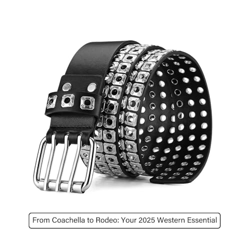 Stylish Western Cowgirl Belt for Women | Black Cowboy & Country Fashion Accessory | Durable Leather Belts for Jeans (Women's Western Belts, Cowgirl Belts for Women)3