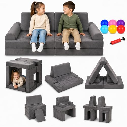 10 PCS Modular Kids Play Couch with Balls