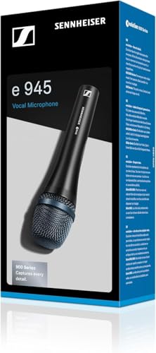 Image of Sennheiser Professional E 945 Dynamic Super-Cardioid Handheld Vocal Mic Bundled with Microphone Windscreen + 20ft XLR Microphone Cable + Microfiber Cleaning Cloth (4 Items)