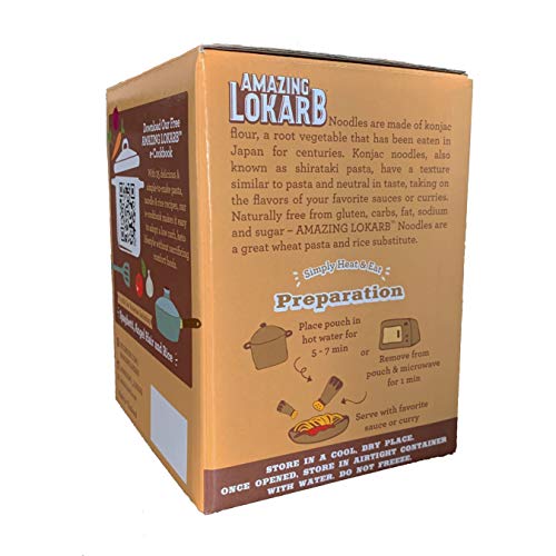 AMAZING LOKARB Shirataki Noodles (Konjac Noodle) 2X Bundle - Gluten Free Fettuccine Keto Pasta - 0g Net Carbs - No Odor & Ready-To-Eat - 12 Pack 7oz (net) each - Ideal For Ketogenic Diet - Thumbnail 7