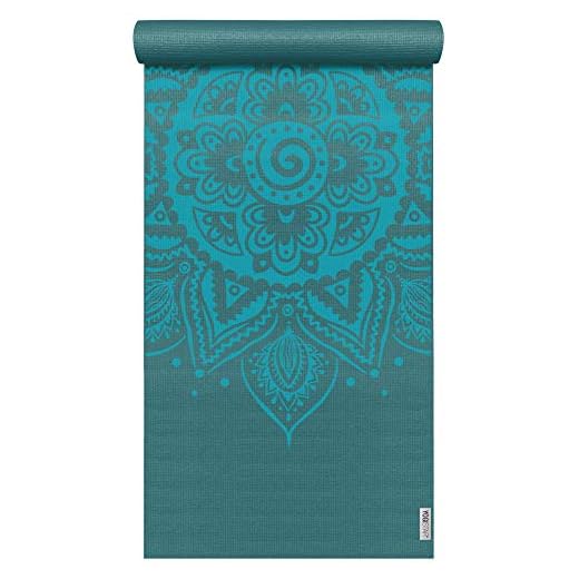 YOGISTAR Yogamatte Basic Art Collection Spiral Mandala 183 x 61 x 0.4 cm Petrol für Yoga