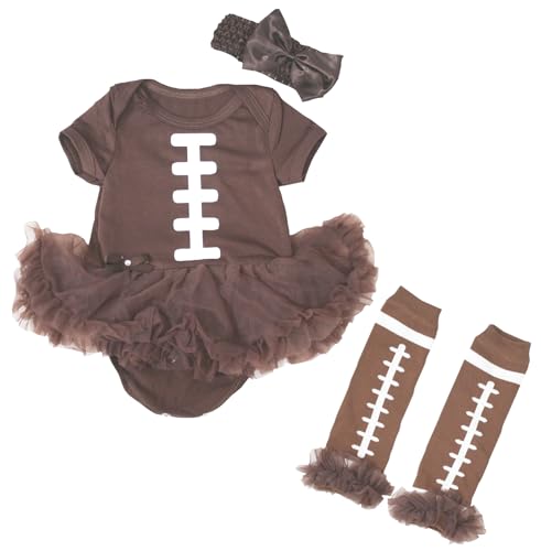 Image of Petitebella Rugby Print Brown Bodysuit Brown Baby Dress Leg Warmer Nb-18m