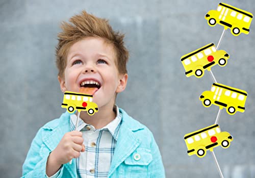 School Bus Lollipop Sucker Candy, Individually Wrapped Sucker, Party Favor (24-Pack) #TOP2