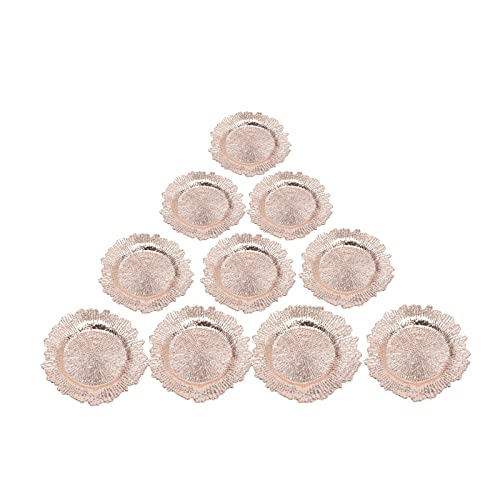 Platos de plástico dorado rosa 24 piezas estilo occidental miniatura 4