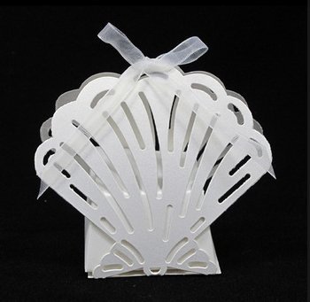 Sea Shell Shaped Die Cut Wedding Birthday Favor Boxes (12pcs)