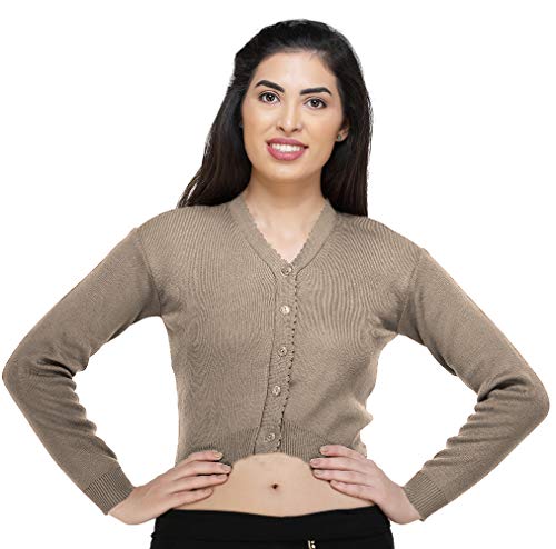 Image of Women Winter Wear V-Neck Full Sleeves Regular Fit Woollen Blouse