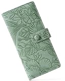 Unilily Slim Wallet Women RFID Blocking Vegan Leather Bifold Clutch Wallet Credit Card Holder with 2 ID Windows & Zip Pocket