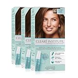 Clearé Institute | Colour Clinuance | Coloración Capilar Permanente Sin Amoniaco | Tinte de Pelo 100% Cobertura de Canas, Incluye Sérum Capilar | Método Curly | 5.3 Castaño Claro Dorado | Pack de 3
