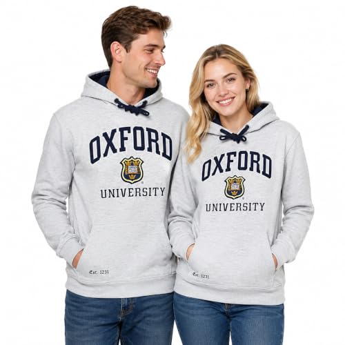 Image of OU129 Licensed Unisex Oxford University Hooded Sweatshirt Grey