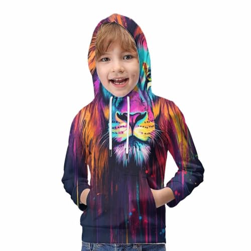 Sweat à capuche 3D lion pour ado 11-13 ans multicolore