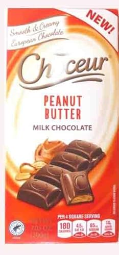 Peanut Butter Filled Milk Chocolate Bar, Smooth Imported European Candy, Snack Snacking Gift Food, 7oz Choceur 1 Pack