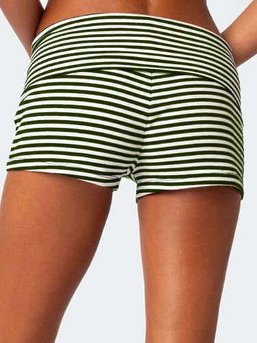 Sunloudy Womens Fold Over Lounge Shorts Low Rise Fold Over Skinny Sleep Shorts Cute Micro Pj Shorts Sleepwear3