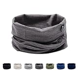 [Petasonien] ネックウォーマー ネックゲイター メンズ レディース【天然メリノウール・防寒保温・柔らかい・通気・吸湿・伸縮性】 フェイスカバー バイク・アウトドア・スキー・登山・旅行・男女兼用 春 秋 冬（ダークグレー）