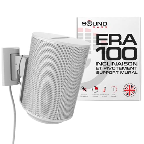 Support mural Era 100 blanc pour éliminer l'encombrement et orienter le son Sonos
