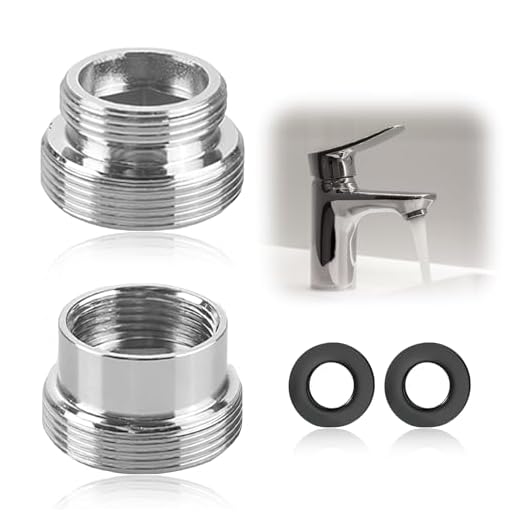 2 adaptadores de metal para grifos de cocina de ahorro de agua, 16 mm a 22 mm/22 mm a 16 mm
