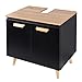 eSituro SBP0061 Waschbeckenunterschrank Badschrank Waschtischschrank Badzimmerschrank Badregal Stehschrank Aufbewahrungsschrank mit Schranktür aus MDF Schwarz und Natur