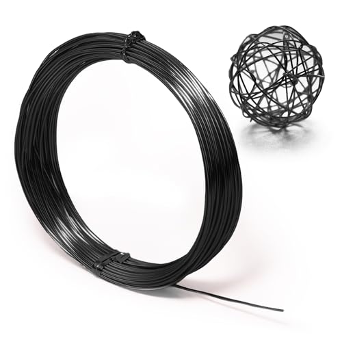 Aluminum Craft Wire 33 Feet Bendable for Jewelry Making Sculpting Floral Wreath Crafting Wire Wrapping Beading Wire Christmas Ornaments (Black 18 Gauge)