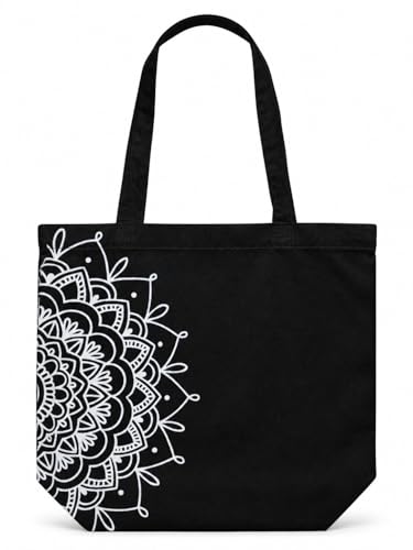 Image of Canvas Tote Bag for Women with Zipper & Pocket(Pack of 1) | Stylish Cotton Handbags for College | Aesthetic Tote Bag for Office, Shopping, Travel, Beach & Daily use