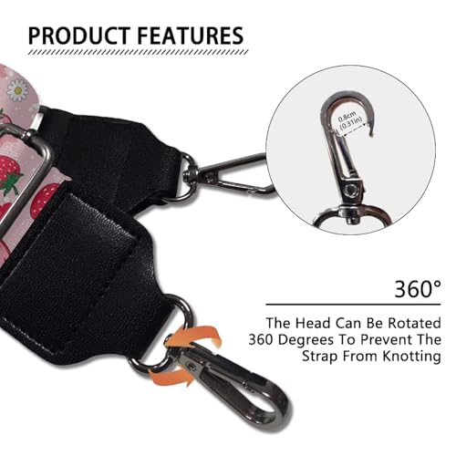 Image of Coldinair Cute Strawberry Purse Straps Replacement Wide Crossbody Bag Strap Adjustable Wide Guitar Straps for Handbags Luggage Strap