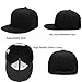 JHDESSLY Men's Women Snapback Hats Flat Bill Brim Baseball Cap Women Adjustable Hip Hop Style Blank Trucker Hat Black
