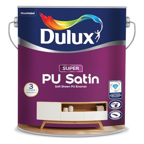 Image of Dulux Super PU Satin Rich brown Enamel Paint Solvent Based | Premium Soft-Sheen Finish For wooden, metal, & masonry surfaces| Washable, quick drying, and stain resistance, 3 Yr. Warranty - Rich brown - 1 Ltr