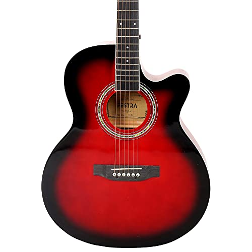 Image of BLUEBERRY B-40-Red,Truss Rod Acoustic Guitar Kit with Bag, Strap, One Pack Strings & 2 Picks-40 Inch (Redburst)