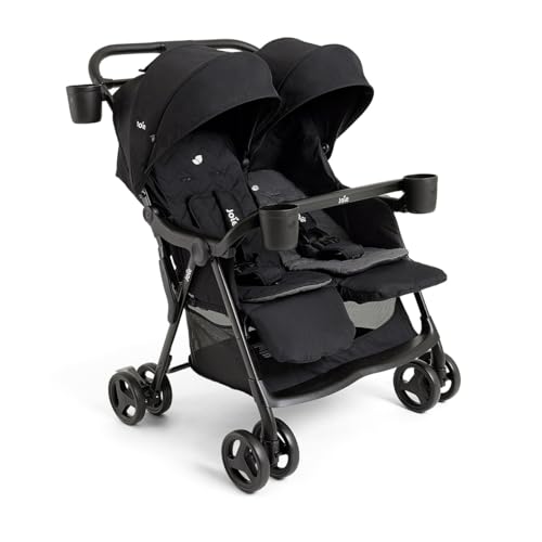 Image of Joie Baby, Rosemary Side-by-Side Double Stroller - Lightweight, Compact, and Comfortable Side-by-Side Stroller for Twins or Siblings (Shale & Thunder)