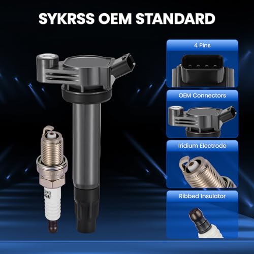 Image of 6-Pack UF506 Ignition Coils & 4504 Spark Plugs Kit Compatible with Toyota Camry Sienna Solara 2004 2005 2006 2007 2008, 3.3L 3.3 V6 - Replaces C1452 5C1442 4504 & more