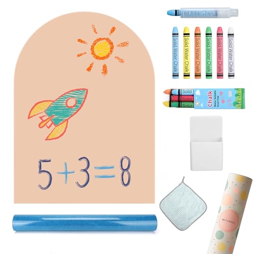 Mithreel Pizarra Magnética Infantil – Pizarra Niños, Adhesiva, Forma Arco y de Color con Tizas – Pizarra Magnetica Adhesiva – Ideal Regalos para Niñas y Niños (ARENA 120X60)