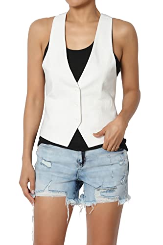 Women's Dressy Casual Versatile Tuxedo Fully Lined Suit Vest Waistcoat White 3X #TOP14