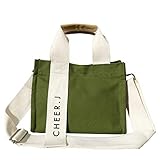 [Lieben chama] トートバッグ ミニトート cheer-j-01 ショルダー付き レディース ミニバッグ コンパクト (カーキ)