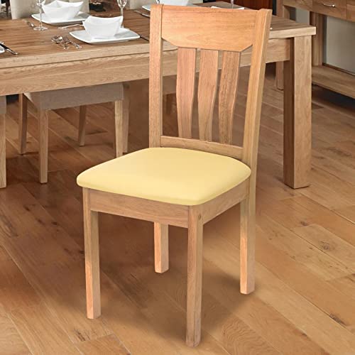Sonnach Waterproof Chair Seat Cover For Dining Room Chairs Removable Washable Upholstered Chair Seat Protectors Water Resistant Decorative Chair Cushion Slipcovers (Light Yellow, 4) #TOP1