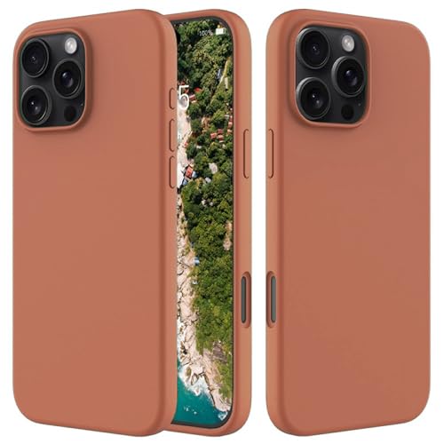 Image of FIRST MART Silicone Back Case for iPhone 16 Pro, Soft-Touch Phone Back Cover for Apple iPhone 16 Pro - Orange