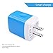 USB Charger Multi Port, AILKIN USB Charger Charging Block USB Wall Plug Travel Charger Fast Phone Cube Brick USB Box for iPhone 15 14 13 12 11 10 X, Samsung Galaxy, Google Pixel, Motorola (Blue/3Port)