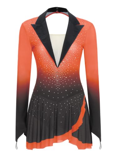 Robe danse latine orange pour cours de danse et entraînements - 4