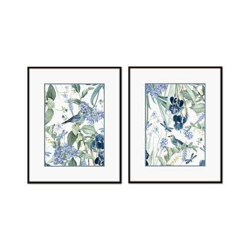 Bird Botanical Collage Print Set No. 14, Botanical Prints, Wall