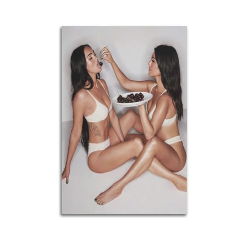 Hot Girl Bikini Porn Star Posters Megan Fox And Kourtney Kardashian Sexy Poster Boobs Poster for Room Aesthetic Posters for Bedroom，Canvas Art Poster And Wall Art Posters for Room Unframe-style 12x18i