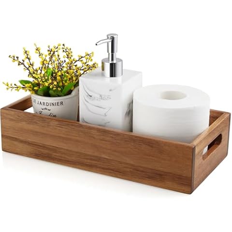 ALELION Acacia Wood Bathroom Basket Cover
