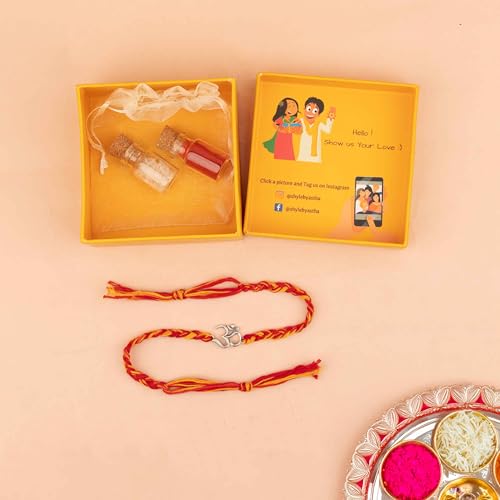 Image of Shyle 925 Silver Rakhi for Bhai | Om Shiva Sutra Rakhi | Premium Gift for Brother | Crafted in 925 Sterling Silver