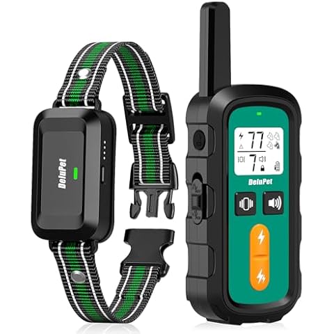 Dog Training Collar - Electronic Dog Shock Collar with Remote 1/2 Mile, E-Collar with Portable Remote Control, 3 Training Modes and 4 Channels, Security Lock for All Breeds, Sizes[GN] Cover