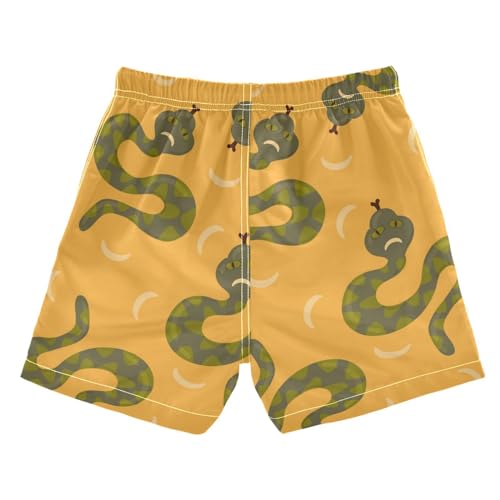 Green Sad Snake Boys Swim Trunks Kids Beach Board Shorts Swimsuit 3-14 Years-2T2